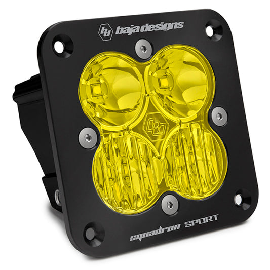 Baja Designs Squadron Sport Driving/Combo Pattern Flush Mount Black LED Light Pod - Amber - Blais Performance Parts