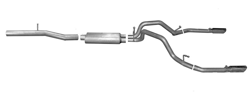 Gibson 15-18 Chevrolet Silverado 1500 LS 5.3L 3in/2.25in Cat-Back Dual Split Exhaust - Aluminized - Blais Performance Parts