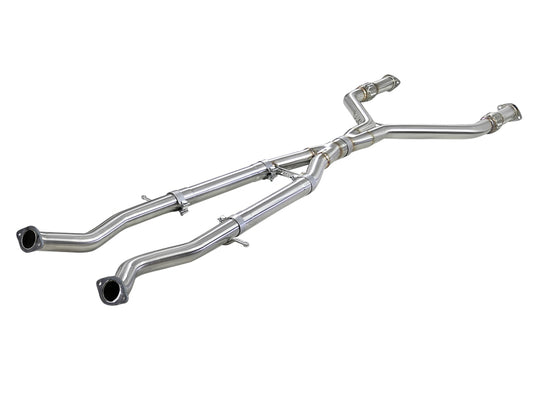 aFe Takeda 2.5in to 3in 304 SS Y-Pipe Exhaust System 16-18 Infiniti Q50/Q60 V6-3.0L (tt) - Blais Performance Parts