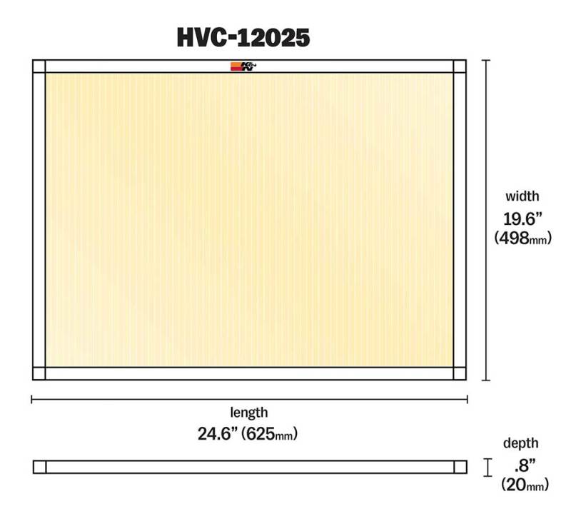 K&N HVAC Filter - 20 x 25 x 1 - Blais Performance Parts