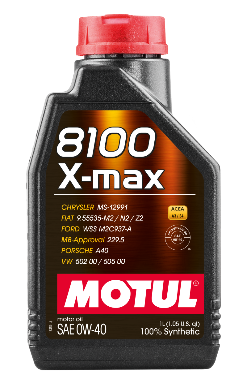 Motul 1L Synthetic Engine Oil 8100 0W40 X-MAX - Porsche A40 - Blais Performance Parts