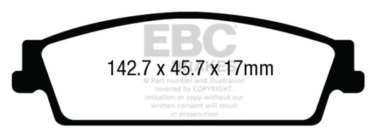 EBC 15+ Cadillac Escalade 6.2 2WD Ultimax2 Rear Brake Pads - Blais Performance Parts