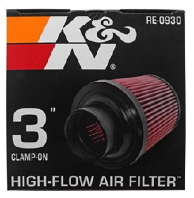 K&N Universal Rubber Filter - Round Tapered 6in Base OD x 3in Flange ID x 6in H - Blais Performance Parts