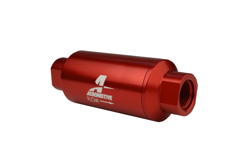 Aeromotive In-Line Filter - AN-10 size - 40 Micron SS Element - Red Anodize Finish - Blais Performance Parts