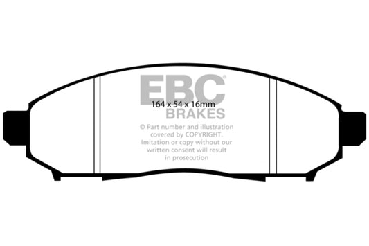 EBC 05+ Nissan Frontier 2.5 2WD Yellowstuff Front Brake Pads - Blais Performance Parts