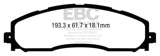 EBC 13+ Ford F250 (inc Super Duty) 6.2 (2WD) Extra Duty Rear Brake Pads - Blais Performance Parts