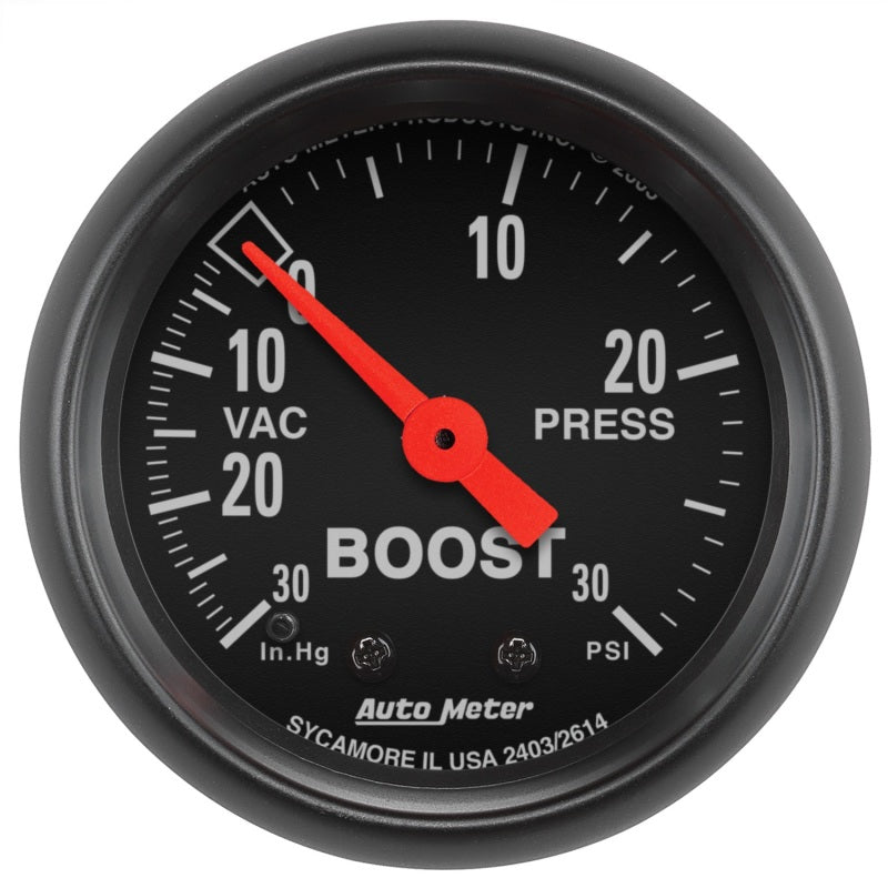 Autometer Z Series 52mm 30 In Hg.-Vac. / 30 PSI Boost / Vacuum Gauge - Blais Performance Parts