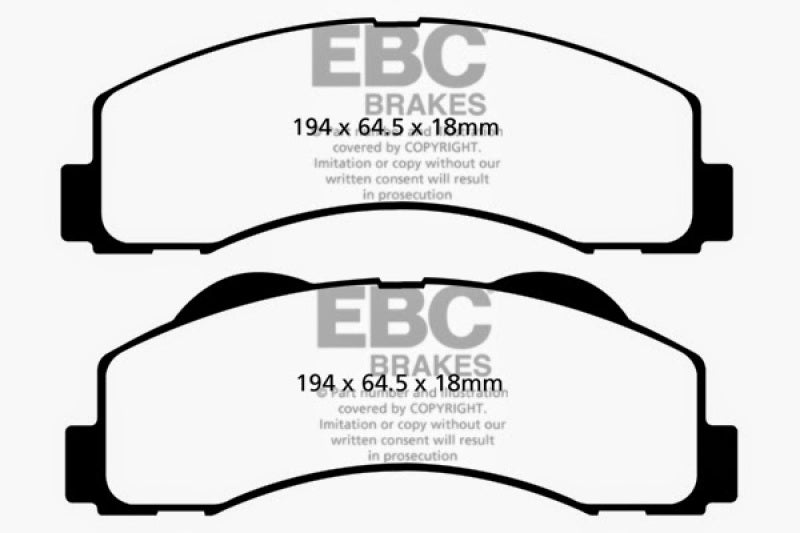 EBC 15+ Ford Expedition 3.5 Twin Turbo 2WD Yellowstuff Front Brake Pads - Blais Performance Parts