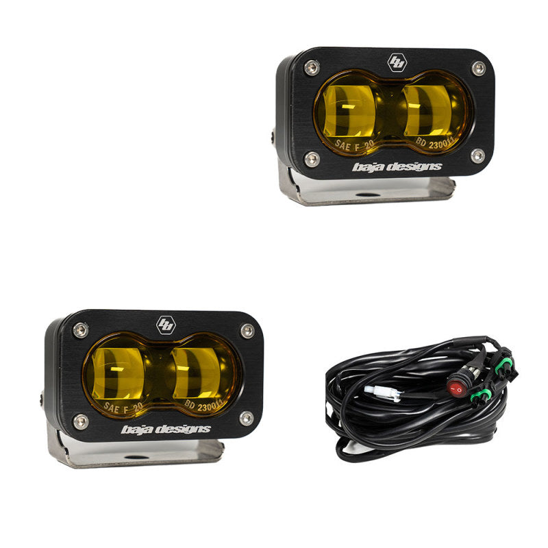 Baja Designs Universal S2 SAE Spot LED (Pair) - Amber - Blais Performance Parts