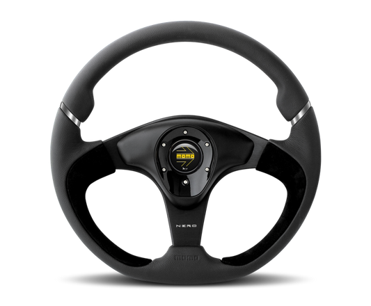 Momo Nero Steering Wheel 350 mm - Black Leather/Suede/Black Spokes - Blais Performance Parts