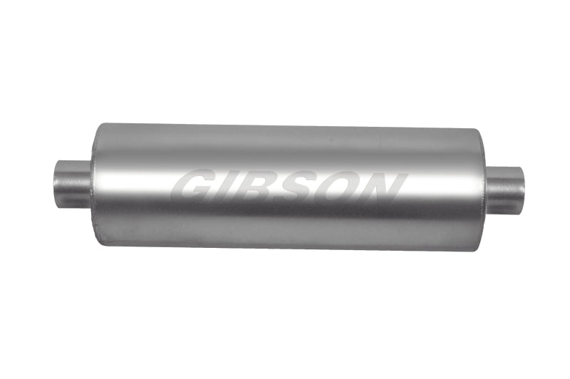 Gibson SFT Superflow Center/Center Round Muffler - 8x24in/3in Inlet/3in Outlet - Stainless - Blais Performance Parts