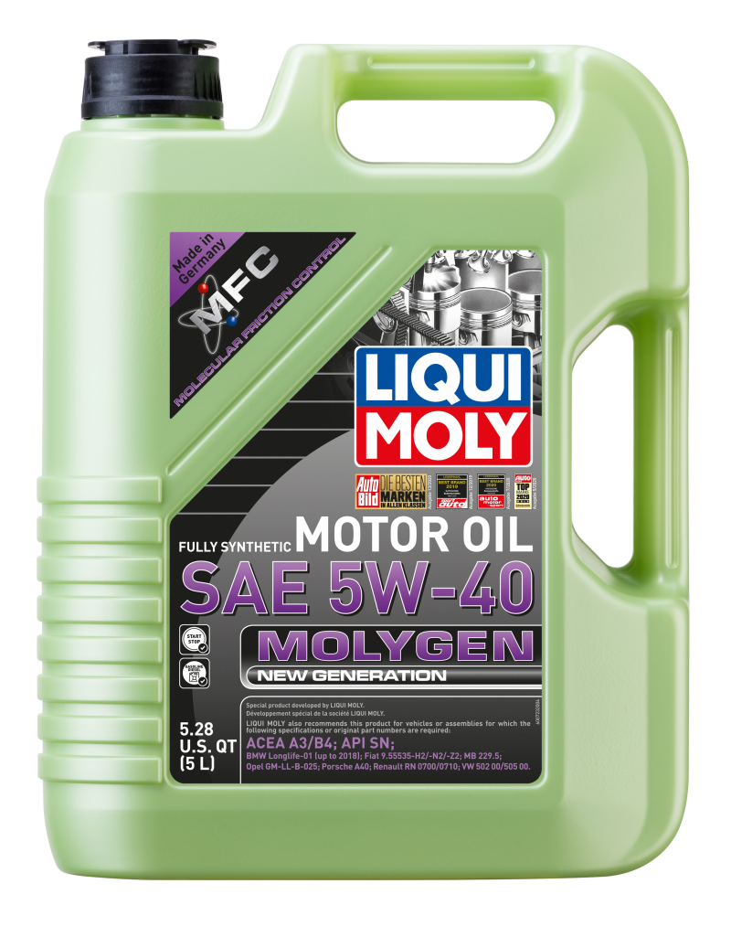 LIQUI MOLY 5L Molygen New Generation Motor Oil SAE 5W40 - Blais Performance Parts