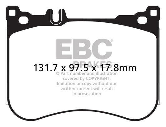 EBC 14+ Mercedes-Benz S550 4.7 Twin Turbo AMG Sport Pkg Redstuff Front Brake Pads - Blais Performance Parts