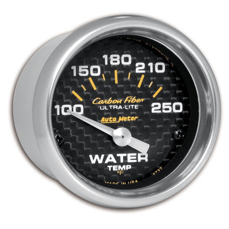 Autometer Carbon Fiber 52mm 100-250 Deg F Electronic Water Temp Gauge - Blais Performance Parts