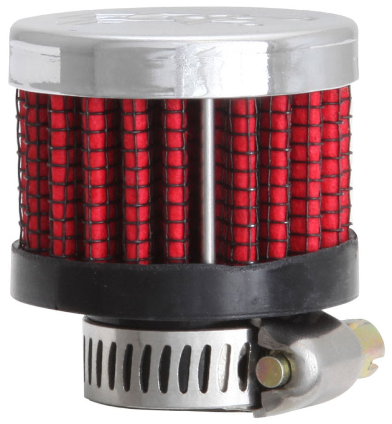 K&N Rubber Base Crankcase Vent Filter - 0.55in Flange ID 1.375in OD 1.125in Height - Blais Performance Parts