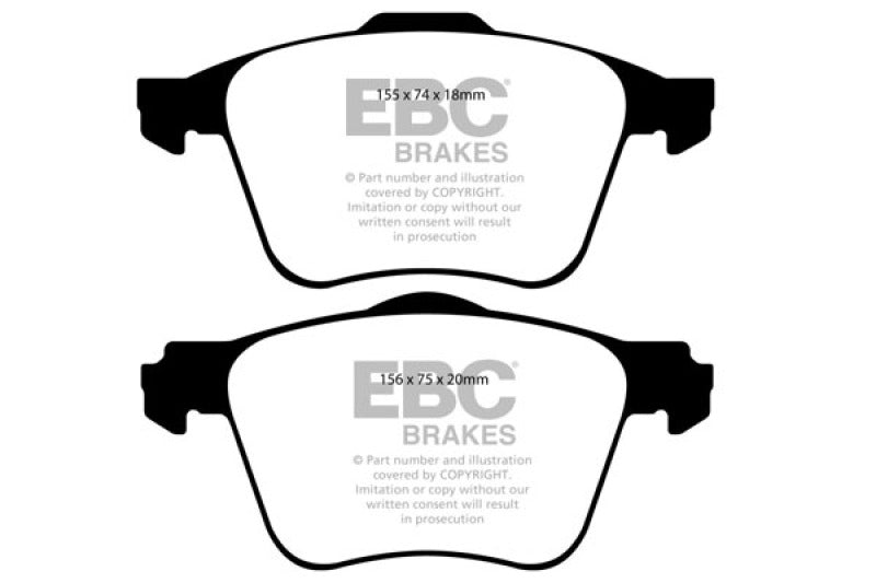 EBC 11+ Volvo S60 2.5 Turbo T5 (315mm Front Rotors) Yellowstuff Front Brake Pads - Blais Performance Parts