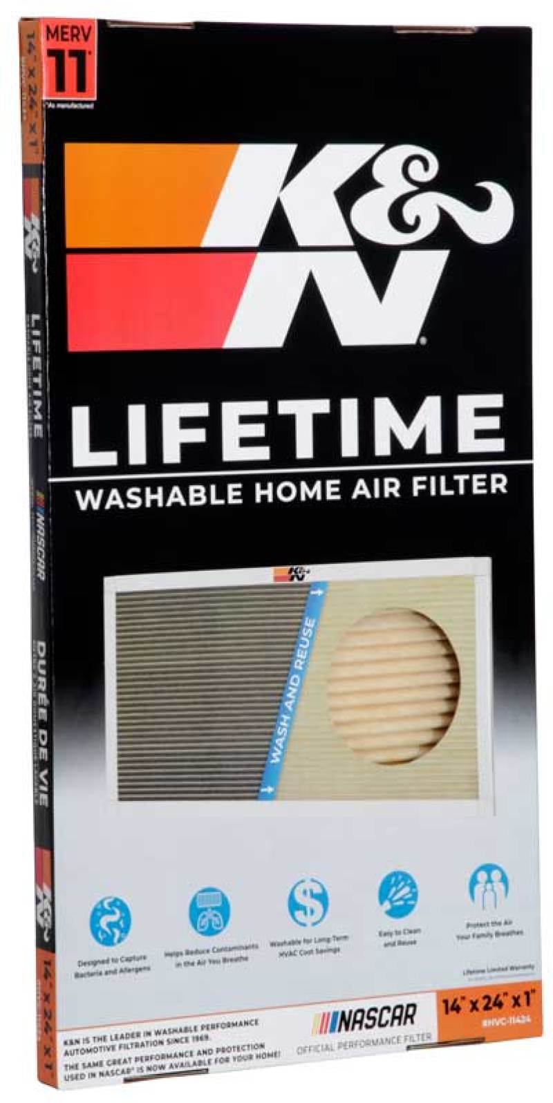 K&N HVAC Filter - 14 X 24 X 1 - Blais Performance Parts