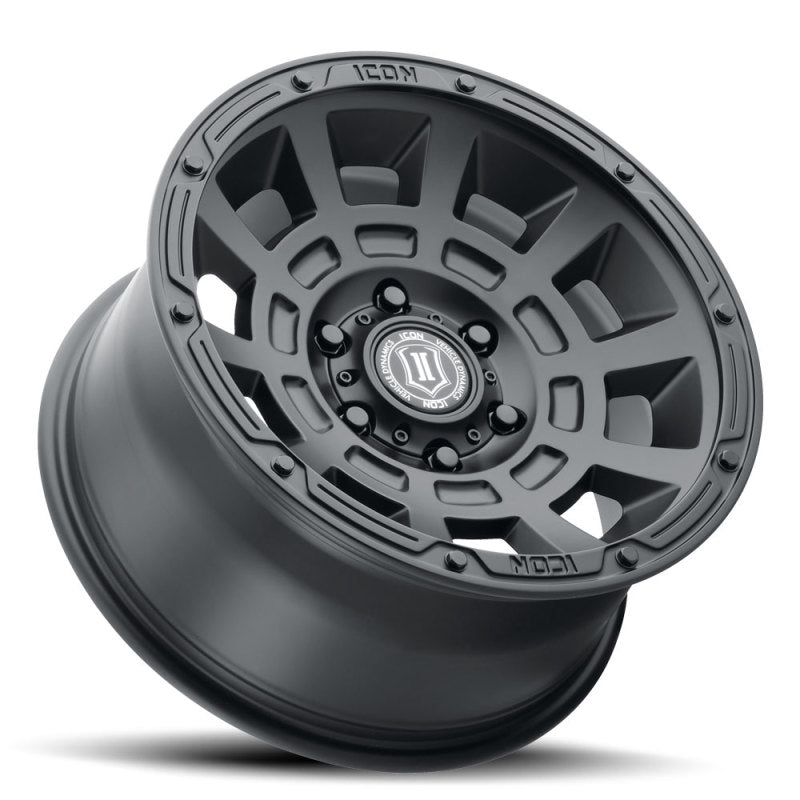 ICON Thrust 17x8.5 6x5.5 0mm Offset 4.75in BS Satin Black Wheel - Blais Performance Parts