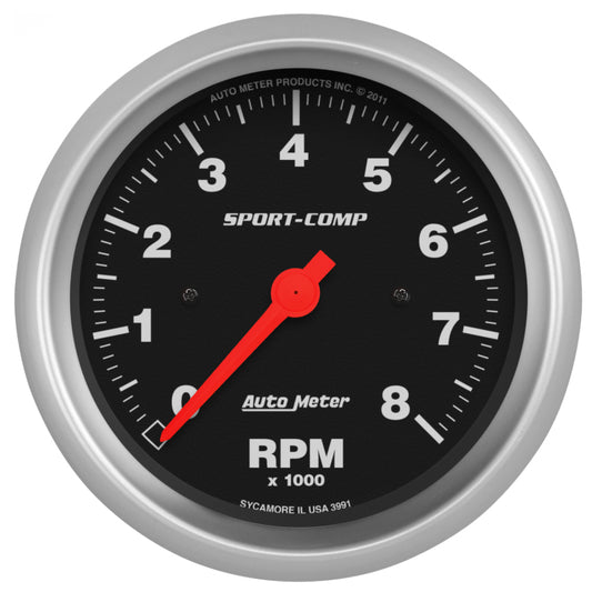 Autometer Sport-Comp 3-3/8 inch 8000 RPM Electronic In Dash Tach - Blais Performance Parts