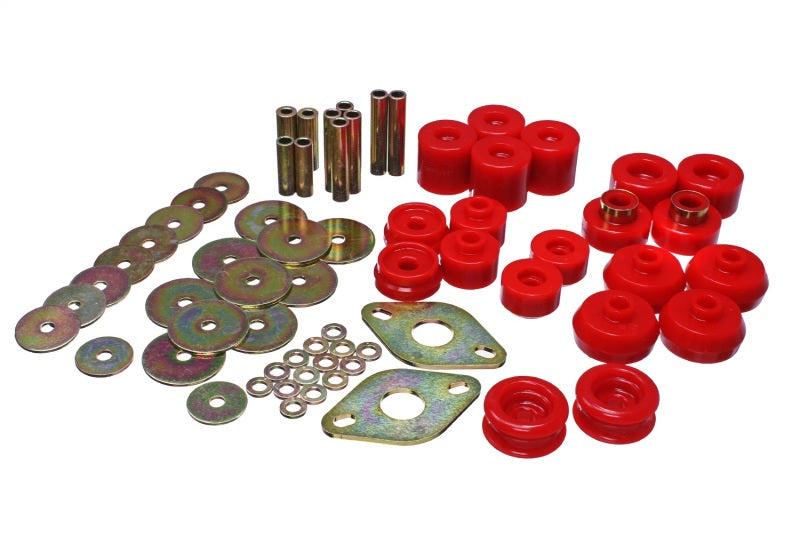 Energy Suspension 96-99 Toyota 4Runner 2WD/4WD Red Body Mount Bushing Set - Blais Performance Parts