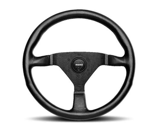 Momo Montecarlo Steering Wheel 320 mm - Black Leather/Black Stitch/Black Spokes - Blais Performance Parts