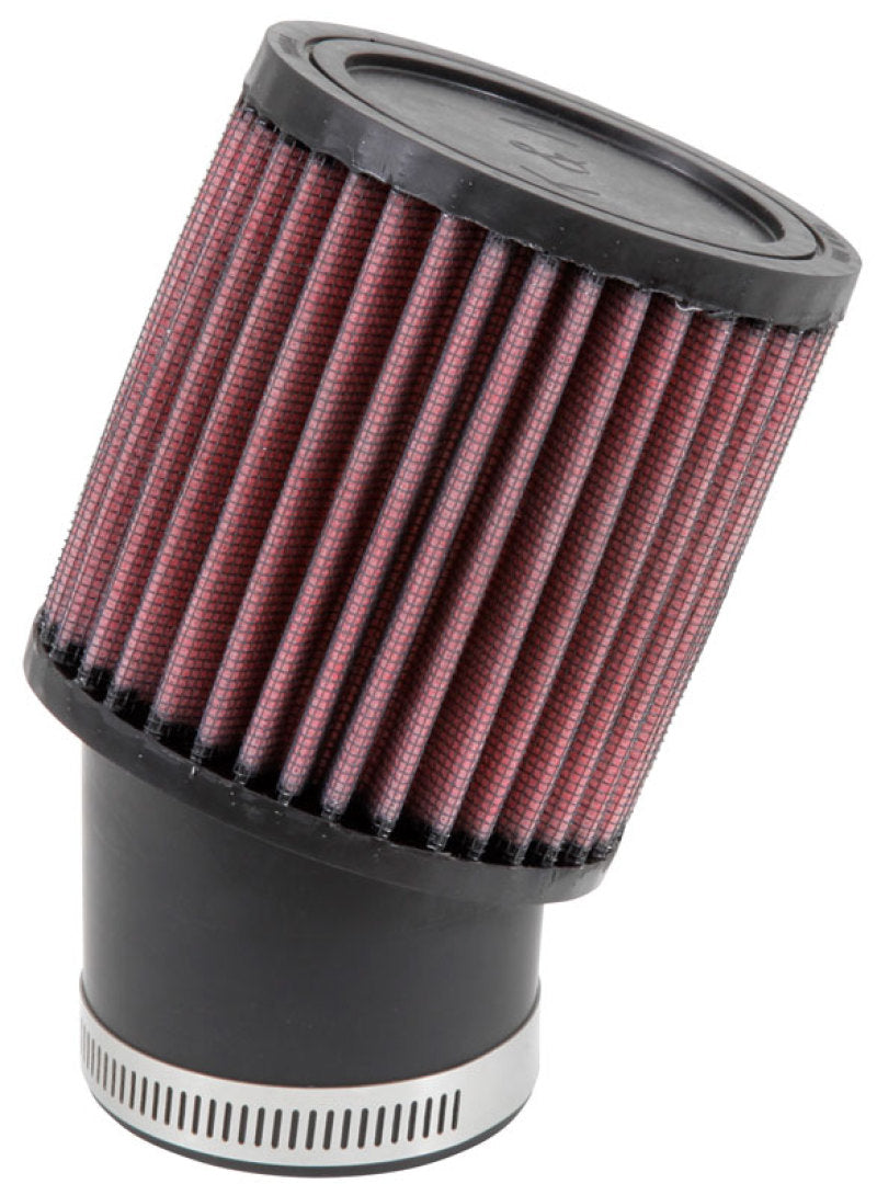 K&N Filter Universal Rubber Round Straight Filter 20 Deg Angled 2-7/16in Flange 3-3/4in OD 4in H - Blais Performance Parts