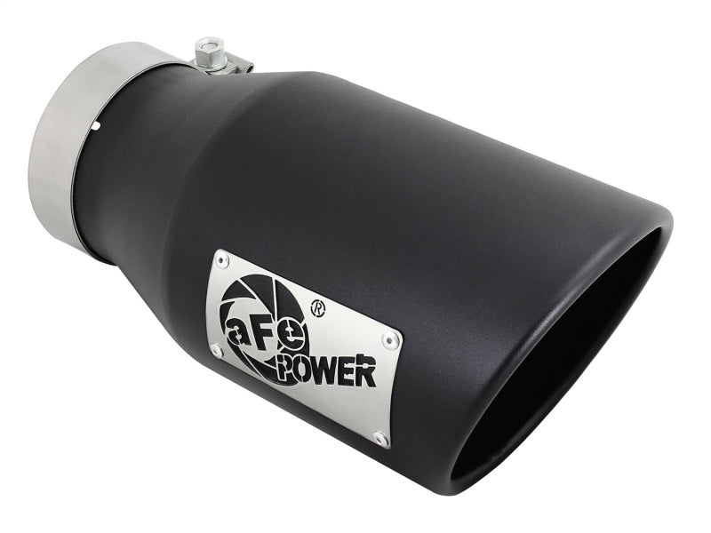 aFe Diesel Exhaust Tip Bolt On Black 4in Inlex x 6in Outlet x 12in - Blais Performance Parts