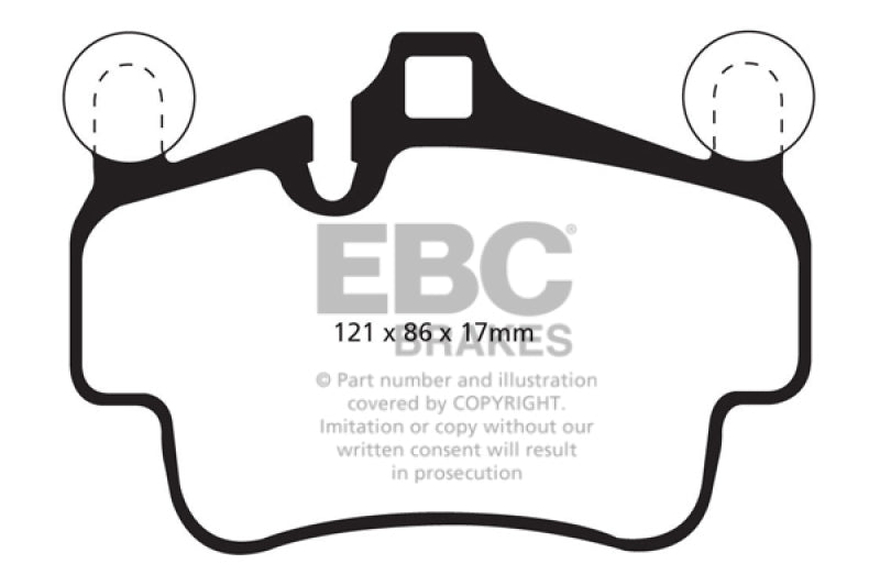 EBC 07-08 Porsche 911 (997) (Cast Iron Rotor only) 3.6 Carrera 2 Redstuff Front Brake Pads - Blais Performance Parts