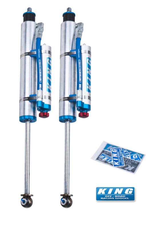 King Shocks 07-18 Jeep Wrangler JK Front 2.5 Dia Piggy Hose Res Shock 3-5in Lift w/Adjuster (Pair) - Blais Performance Parts