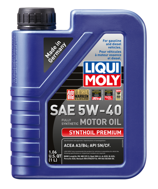 LIQUI MOLY 1L Synthoil Premium Motor Oil SAE 5W40 - Blais Performance Parts