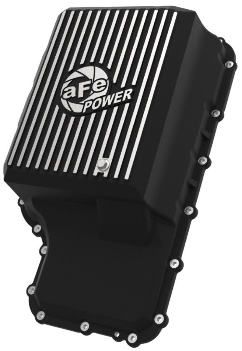 aFe 20-21 Ford Truck w/ 10R140 Transmission Pan Black POWER Street Series w/ Machined Fins - Blais Performance Parts