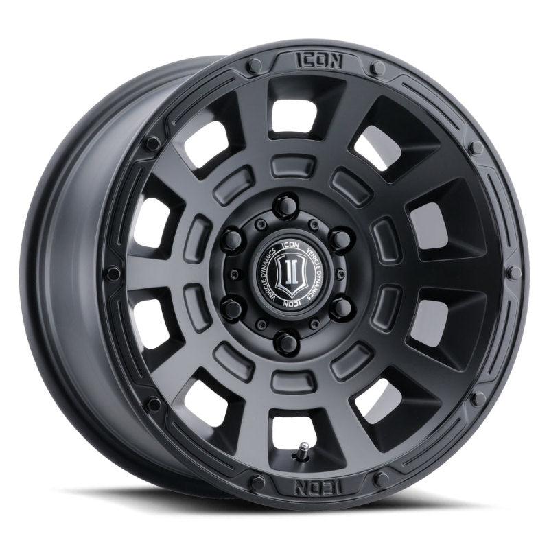 ICON Thrust 17x8.5 6x5.5 0mm Offset 4.75in BS Satin Black Wheel - Blais Performance Parts