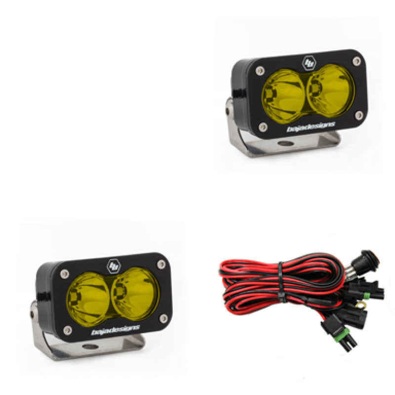 Baja Designs S2 Pro Series LED Light Pods Amber Lens Work/Scene Pattern - Pair - Blais Performance Parts