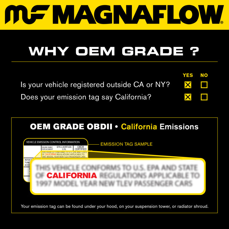 MagnaFlow Conv Univ 2.25in Inlet/Outlet Center/Center Round 3in Body L x 5in W x 8.75in Overall L - Blais Performance Parts