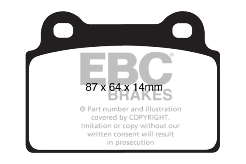 EBC 08-16 Mitsubishi Lancer Evo 10 2.0 Turbo (1 piece rotor) Ultimax2 Rear Brake Pads - Blais Performance Parts