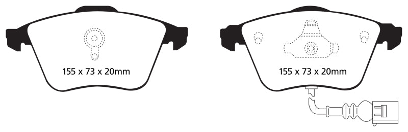 EBC 07-10 Audi TT Quattro 3.2 Redstuff Front Brake Pads - Blais Performance Parts