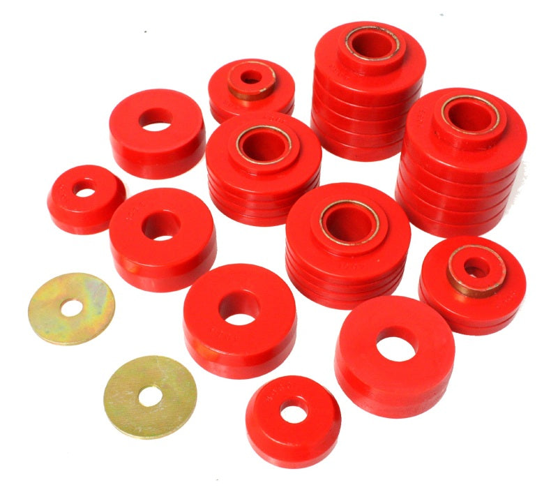 Energy Suspension 80-98 Ford F250/F350 / 80-92 Ford F100/F150 / 85-98 Ford F450 Red Body Mount Set - Blais Performance Parts