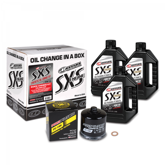 Maxima SxS Quick Change Kit 10W-50 Synthetic w/ Black Filter - Blais Performance Parts