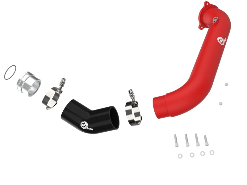 aFe BladeRunner Red 2-3/4in Aluminum Charge Pipe 2021 Toyota Supra GR (A90) I4-2.0L (t) B48 - Blais Performance Parts