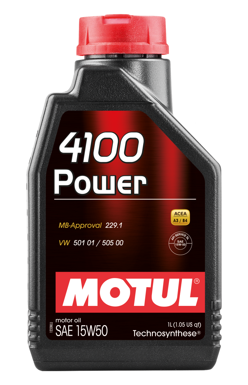 Motul 1L Engine Oil 4100 POWER 15W50 - VW 505 00 501 01 - MB 229.1 - Blais Performance Parts