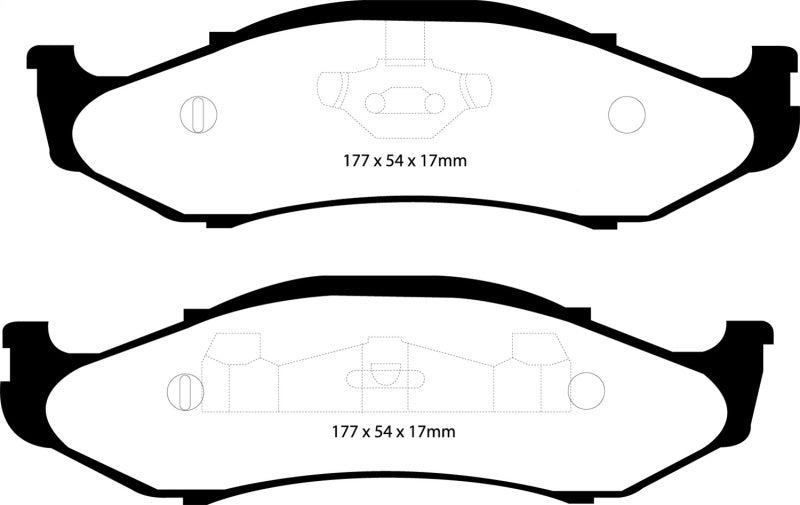 EBC 97-99 Jeep Cherokee 2.5 82mm High Rotors Yellowstuff Front Brake Pads - Blais Performance Parts