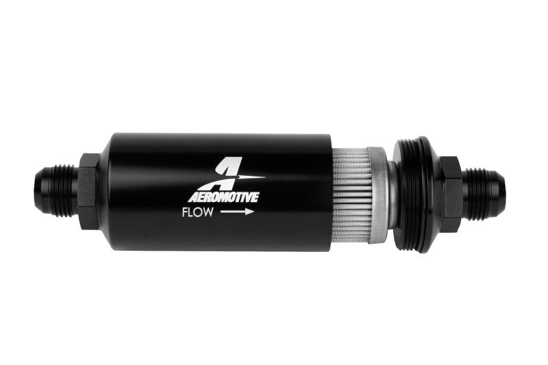 Aeromotive In-Line Filter - (AN-10) 100 Micron Stainless Steel Element Black Anodize Finish - Blais Performance Parts