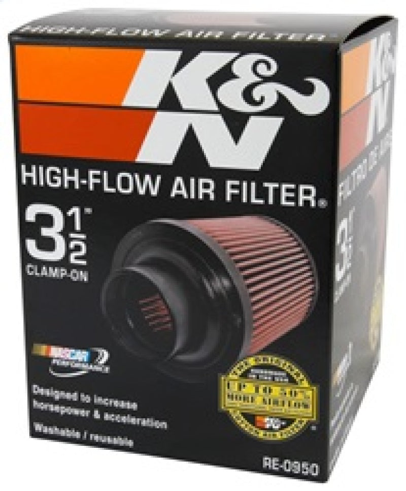 K&N Universal Rubber Filter 3 1/2inch ID FLG / 6inch Base / 4-5/8inch Top / 6inch Height - Blais Performance Parts