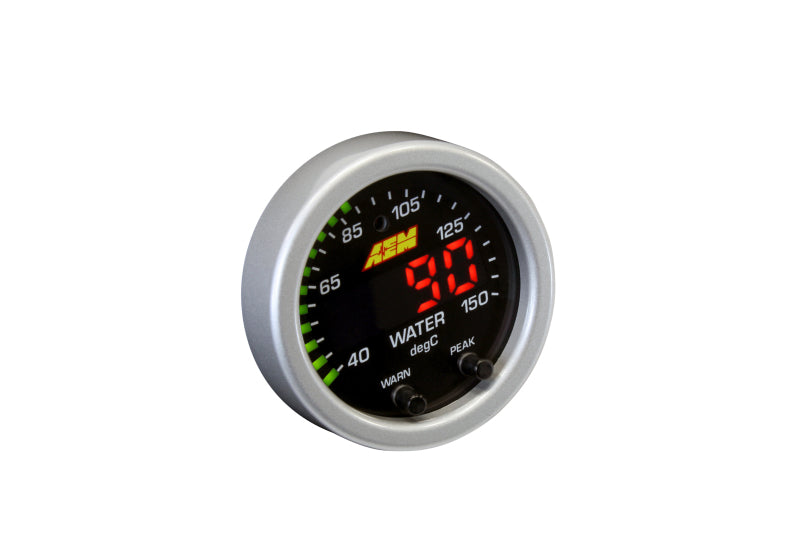 AEM X-Series Temperature 100-300F Gauge Kit (ONLY Black Bezel and Water Temp. Faceplate) - Blais Performance Parts