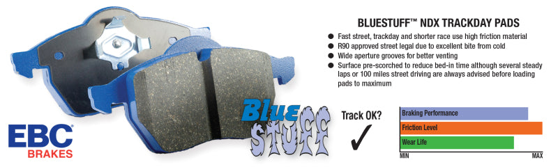 EBC 90-00 Aston Martin Vantage 5.3 (Twin Supercharged)(AP) Bluestuff Front Brake Pads - Blais Performance Parts