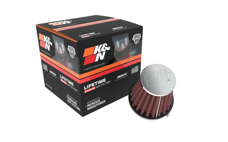 K&N Universal Chrome Filter 1 15/16 inch FLG / 3 inch Base / 2 inch Top / 3 inch Height - Blais Performance Parts