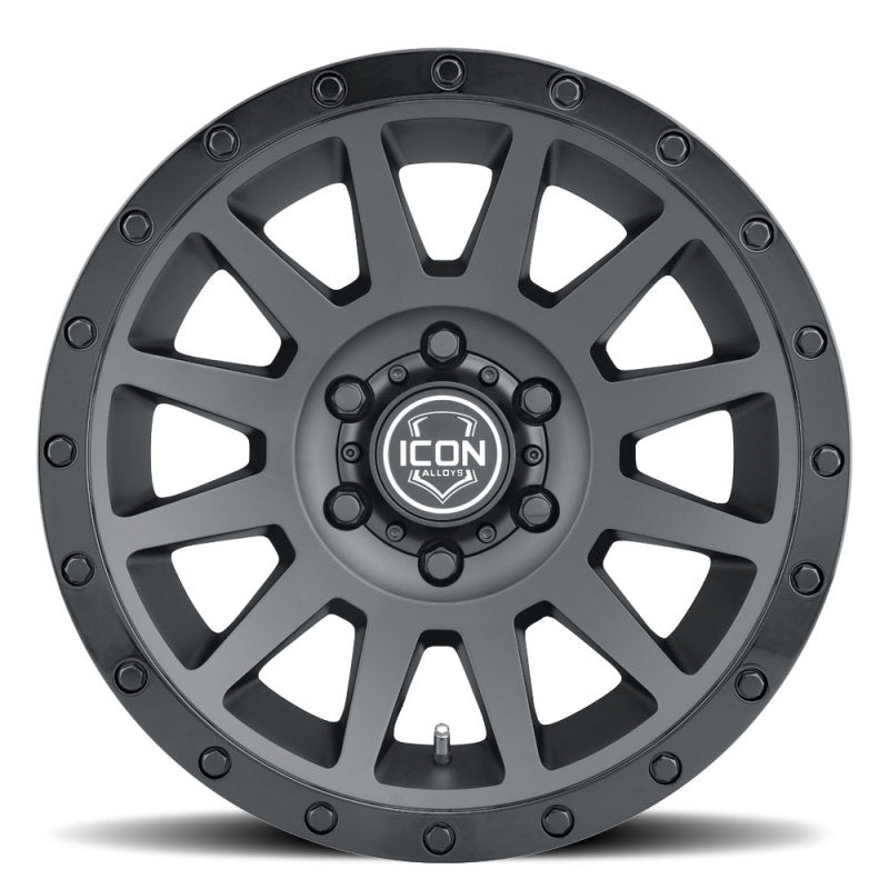 ICON Compression 18x9 6x5.5 0mm Offset 5in BS 106.1mm Bore Double Black Wheel - Blais Performance Parts