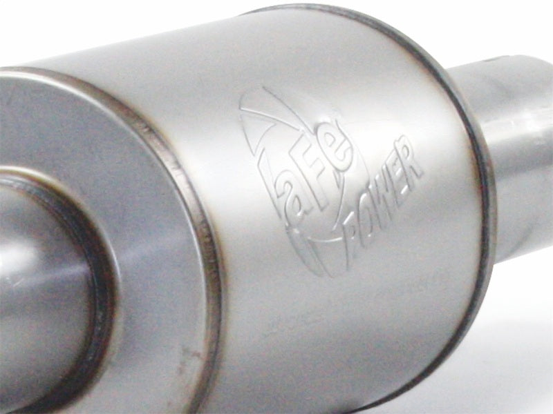 aFe Atlas Exhausts Mufflers Al Steel EXH Muffler 4 ID In/Out 8 Dia x 12L AL - Blais Performance Parts