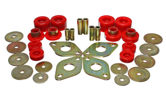 Energy Suspension 01-04 Toyota Pickup 2WD/4WD (Exc T-100/Tundra) Red Body Cab Mount Set - Blais Performance Parts