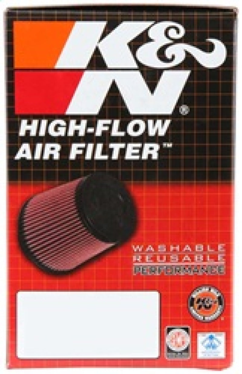 K&N Filter Universal Rubber Round Straight Filter 20 Deg Angled 2-7/16in Flange 3-3/4in OD 4in H - Blais Performance Parts